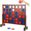 GoSports 3 Foot Width Giant Dark Wood Stain 4 in a Row Backyard Game With Connect Coins, Portable Case and Rules view 1