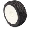 AKA Products INC. 1/8 P1 Super Soft Long Wear Pre-Mounted Tires White EVO Wheels 2 Buggy AKA14021QRW view 1