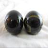 Big Game Toys Set of 2 Poison Dart Frog 35mm Boulder Black/Gold Swirl Large Shooter Solid Glass Marbles view 2