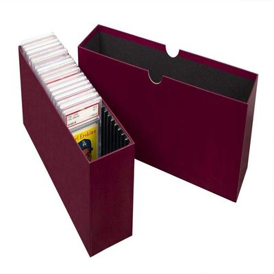 BCW Slotted Graded Card Storage Box | Holds 26 PSA, CSG, CGC, PCG Graded Slabs | Burgundy Cardstock Trading Card Box with Slots | Secure Storage for Sports Cards, Pokmon, TCG, Baseball, and More