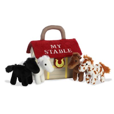 Aurora Engaging Baby Talk My Stable Baby Stuffed Animal - A Fun Playset for Sensory Engagement and Play - for Babies and New Parents - Multicolor 7 Inches