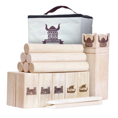 GoSports Backyard Size Kubb Viking Clash Toss Game Set for Kids & Adults