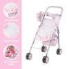 Adora Baby Doll Stroller with Umbrella Shade & Ruffle Trim, Adjustable Sun Cover and Doll Accessory Storage, Birthday Gift for Ages 3+ - Pastel Pink Heart view 2