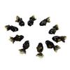 An_Shop 10pcs Artificial Animal Accessories Clay Goldfish Packs Miniature Figurine Mini Decorative for DIY Ornament Craft DIY Dollhouse Black-Gold view 2