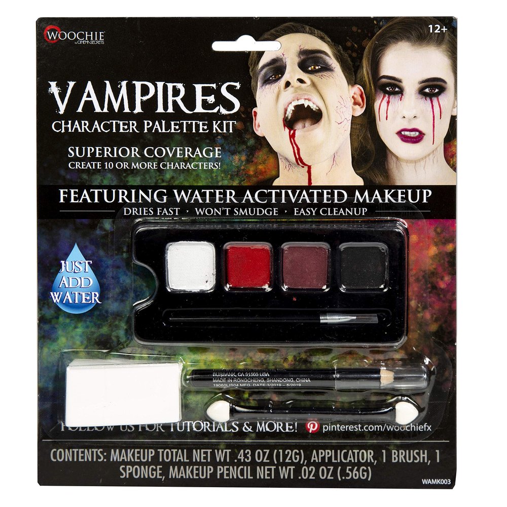 Woochie Water Activated Character Make Up Kit - Professional Quality Halloween Costume Cosmetics - Vampires