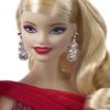 Barbie 2019 Holiday Doll, 11.5-inch, Blonde, Wearing Red and White Gown, with Doll Stand and Certificate of Authenticity view 4