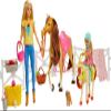 Barbie Playset and Chelsea Blonde Dolls, 2 Horses with Bobbling Heads and 15+ Toy Accessories That Include Corral Fencing, Feeding, Grooming, Nurturing and Horseback Riding Pieces, 3Y+ view 1