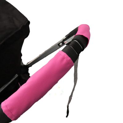 1 Pair of Colored Handlebar Armrest Conceal Covers Canvas Material to fit Bugaboo Baby Child Strollers (Pink)