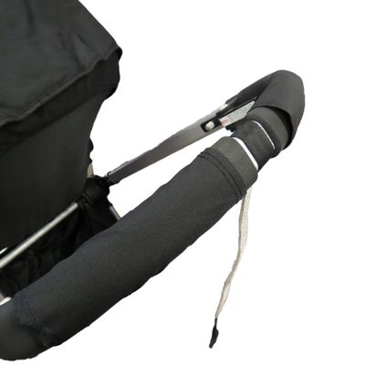 1 Pair of Colored Handlebar Armrest Conceal Covers Canvas Material to fit Bugaboo Baby Child Strollers (Black)