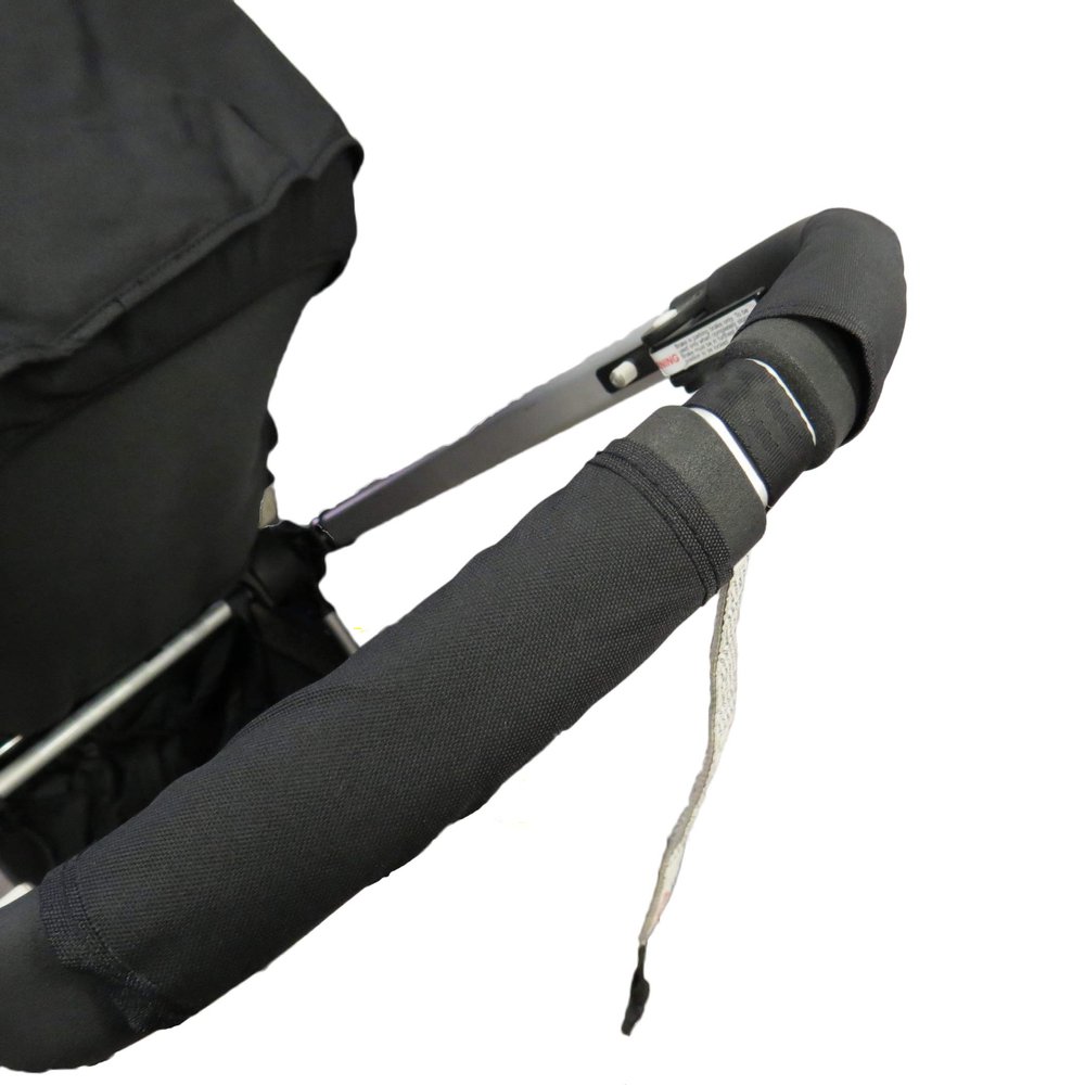 1 Pair of Colored Handlebar Armrest Conceal Covers Canvas Material to fit Bugaboo Baby Child Strollers (Black)
