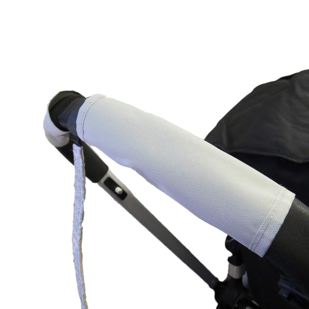 1 Pair of Colored Handlebar Armrest Conceal Covers Canvas Material to fit Bugaboo Baby Child Strollers (Grey)