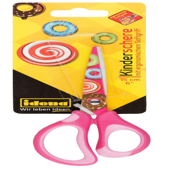 Idena 14027 Soft Scissors with Donut Motif, Pink, 1 Piece