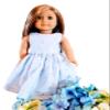 18" Doll Dress - Custom Blue Eyelet Handmade Doll Dress fits American Girl dolls view 1