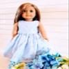 18" Doll Dress - Custom Blue Eyelet Handmade Doll Dress fits American Girl dolls view 3