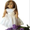 18" Doll Dress - Ivory Satin Handmade Doll Dress fits American Girl dolls view 1