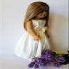 18" Doll Dress - Ivory Satin Handmade Doll Dress fits American Girl dolls view 4