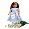 18" Doll Dress - Silver Satin Handmade Doll Dress fits American Girl dolls view 1