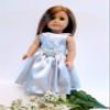 18" Doll Dress - Silver Satin Handmade Doll Dress fits American Girl dolls view 2