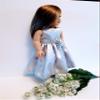 18" Doll Dress - Silver Satin Handmade Doll Dress fits American Girl dolls view 3