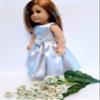 18" Doll Dress - Silver Satin Handmade Doll Dress fits American Girl dolls view 4