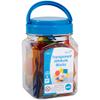 edxeducation Transparent Attribute Blocks - Mini Jar Set of 60 - Colorful, Plastic Shapes - Light Box Accessory - Sensory Play - Math Manipulative for Kids view 1
