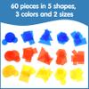 edxeducation Transparent Attribute Blocks - Mini Jar Set of 60 - Colorful, Plastic Shapes - Light Box Accessory - Sensory Play - Math Manipulative for Kids view 3