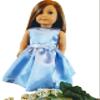 18" Doll Dress - Blue Satin Handmade Doll Dress fits American Girl dolls view 1