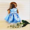 18" Doll Dress - Blue Satin Handmade Doll Dress fits American Girl dolls view 4