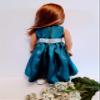 18" Doll Dress - Teal Satin Handmade Doll Dress fits American Girl dolls view 4