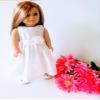 18" Doll Dress - Custom White Eyelet Handmade Doll Dress fits American Girl dolls view 2