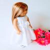 18" Doll Dress - Custom White Eyelet Handmade Doll Dress fits American Girl dolls view 3