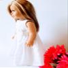18" Doll Dress - Custom White Eyelet Handmade Doll Dress fits American Girl dolls view 4