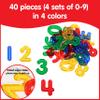 edxeducation Transparent Numbers Set - Mini Jar Set of 40 - Colorful, Plastic Numbers - Light Box Accessory - Sensory Play - Math Manipulative for Kids view 3