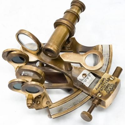 FYNJREX Solid Brass Marine Sextant Astrolabe Antique Reproduction Maritime Nautical Ship Celestial Instrument