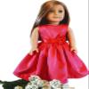 18" Doll Dress - Red Satin Handmade Doll Dress fits American Girl dolls view 1