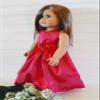 18" Doll Dress - Red Satin Handmade Doll Dress fits American Girl dolls view 3