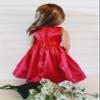 18" Doll Dress - Red Satin Handmade Doll Dress fits American Girl dolls view 4