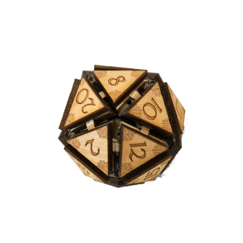 thaisan7, 20 Sided Dice - Art Kit - RAW Wood 1.5"x1.5",for Home decore, Gift