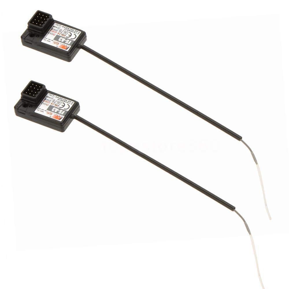 Flysky 2Pcs FS-A3 AFHDS2A 2.4G 3CH Receiver for GT2E GT2G Transmitter Black