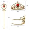 Vicloon Princess Dress Up Accessories, 2PCS Princess Crown and Wands for Little Girls, Jewelry Toy Gifts for Toddler Girls Christmas Party Cosplay Set view 2