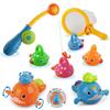 Dwi Dowellin Bath Toys Fishing Games Swimming Whales Bath Time Bathtub Toy for Toddlers Baby Kids Infant Fish Set Age 18months and up view 1