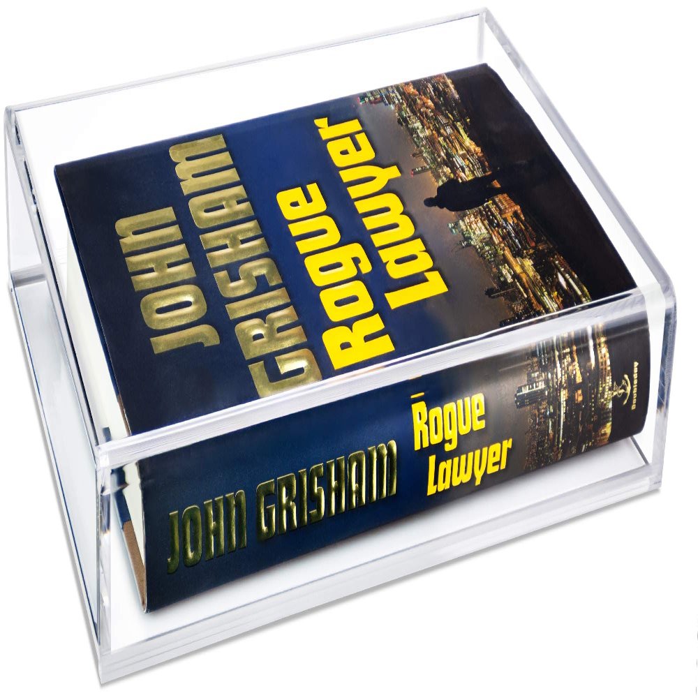 Clear Acrylic Display Case for Books & Collectibles, Premium Book Display Box with Polished Edges & Crystal Clear Sides for Showcasing Memorabilia, Photos & Keepsakes,10.25"L x 7.1"W x 1.75"H. (A084)
