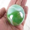 Big Game Toys~Large 50mm (2") Mossy Green Toe Breaker Marble w/Stand Green/White Glass Ball Huge Swirl view 1