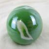 Big Game Toys~Large 50mm (2") Mossy Green Toe Breaker Marble w/Stand Green/White Glass Ball Huge Swirl view 2