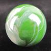 Big Game Toys~Large 50mm (2") Mossy Green Toe Breaker Marble w/Stand Green/White Glass Ball Huge Swirl view 3