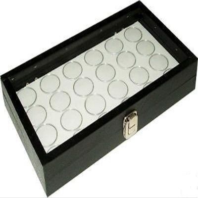 24 Coin Holder Case Storage Display Showcase Box Gem Jar