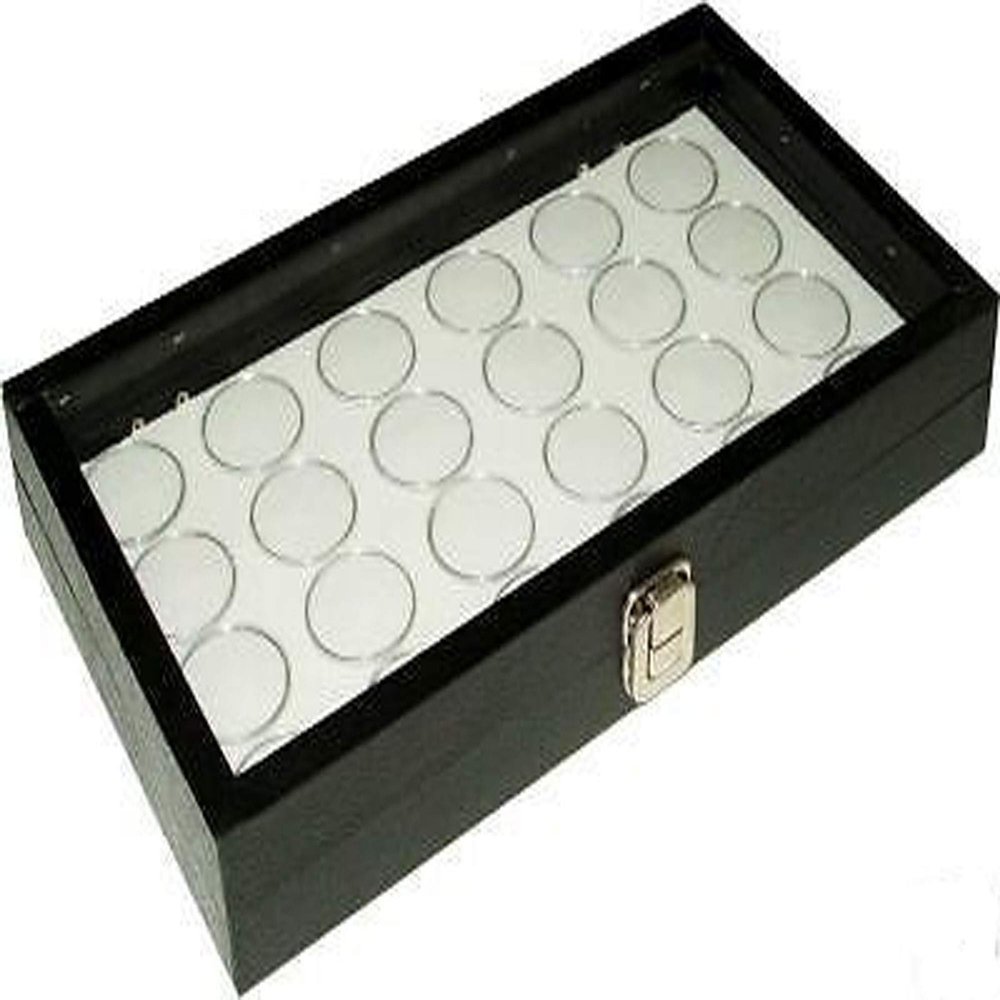 24 Coin Holder Case Storage Display Showcase Box Gem Jar