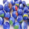 Big Game Toys~25 Glass Marbles Coral Reef Blue/Orange/Yellow Swirl Classic Style Game Pack (24 Player, 1 Shooter) Decor/Vase Filler/Aquarium view 1