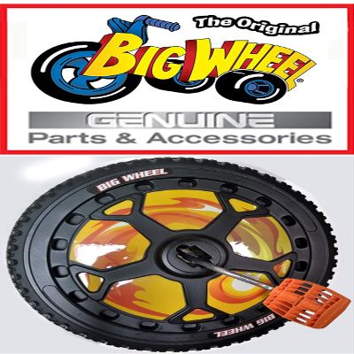 Front Wheel Assembly with Orange Pedals for 16" The Original Big Wheel Original Replacement Part