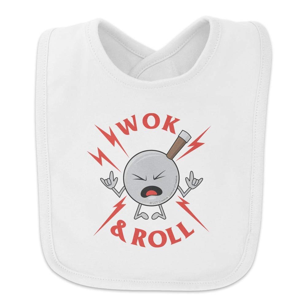 Wok and Roll Rock Funny Humor Baby Bib